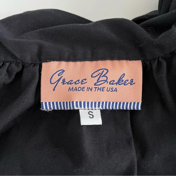 Grace Baker Dress Sz S Black Neck Bow Trapeze Elegant Cocktail Party Classic - Picture 4 of 8